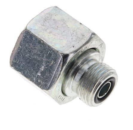 UNS 1''-14 x UN 11/16''-16 M/F Verzinkter Stahl Reduzieradapter ORFS 400 Bar - Hydraulisch