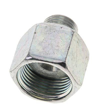 UNS 1''-14 x UN 11/16''-16 M/F Verzinkter Stahl Reduzieradapter ORFS 400 Bar - Hydraulisch