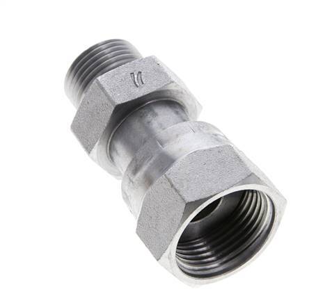 UNS 1''-14 x UN 13/16''-16 F/M Zinc plated Steel Reducing Adapter ORFS 400 Bar - Hydraulic