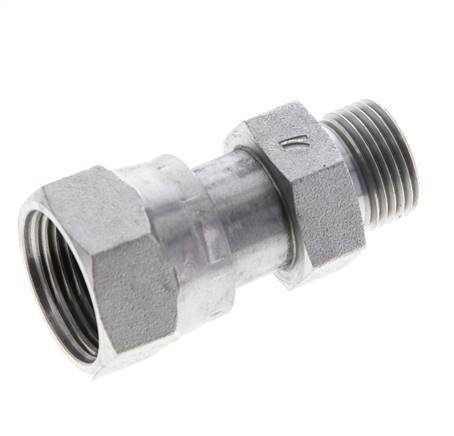 UNS 1''-14 x UN 13/16''-16 M/F Verzinkter Stahl Reduzieradapter ORFS 400 Bar - Hydraulisch