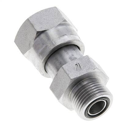 UNS 1''-14 x UN 13/16''-16 F/M Zinc plated Steel Reducing Adapter ORFS 400 Bar - Hydraulic