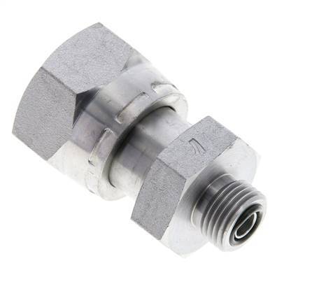 UN 1-3/16''-12 x UN 11/16''-16 M/F Verzinktes Stahl Reduzierstück ORFS 400 Bar - Hydraulisch