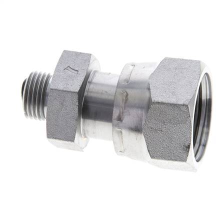 UN 1-3/16''-12 x UN 11/16''-16 M/F Verzinktes Stahl Reduzierstück ORFS 400 Bar - Hydraulisch