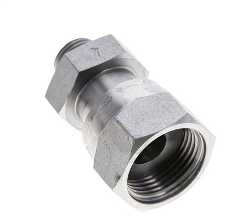 UN 1-3/16''-12 x UN 11/16''-16 M/F Verzinktes Stahl Reduzierstück ORFS 400 Bar - Hydraulisch