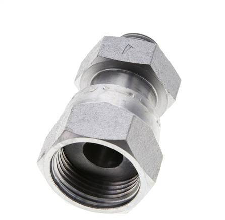 UN 1-3/16''-12 x UN 11/16''-16 M/F Verzinktes Stahl Reduzierstück ORFS 400 Bar - Hydraulisch
