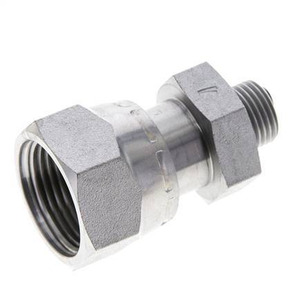 UN 1-3/16''-12 x UN 11/16''-16 M/F Verzinktes Stahl Reduzierstück ORFS 400 Bar - Hydraulisch