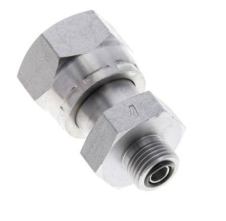 UN 1-3/16''-12 x UN 11/16''-16 M/F Verzinktes Stahl Reduzierstück ORFS 400 Bar - Hydraulisch