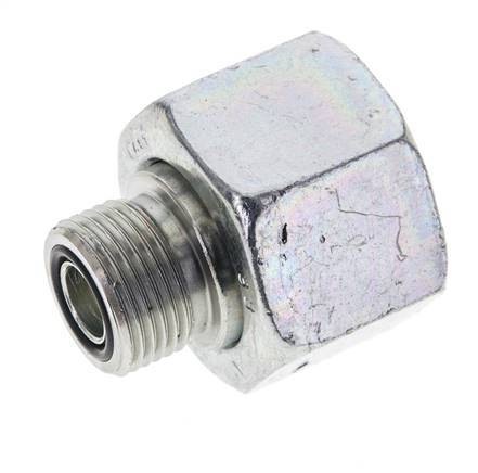 UN 1-3/16''-12 x UN 13/16''-16 M/F Verzinktes Stahl Reduzierstück ORFS 400 Bar - Hydraulisch