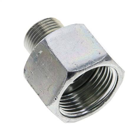 UN 1-3/16''-12 x UN 13/16''-16 M/F Verzinktes Stahl Reduzierstück ORFS 400 Bar - Hydraulisch
