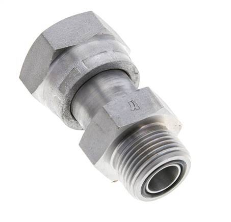 UN 1-3/16''-12 x UNS 1''-14 M/F Verzinkter Stahl Reduzieradapter ORFS 400 Bar - Hydraulisch