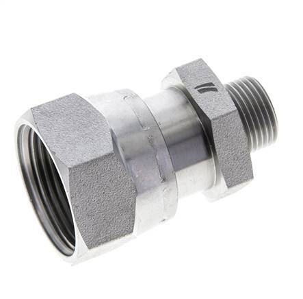 UN 1-7/16''-12 x UN 13/16''-16 M/F Verzinkter Stahl Reduzieradapter ORFS 400 Bar - Hydraulisch