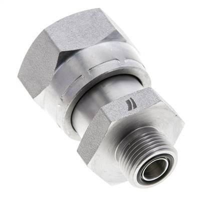 UN 1-7/16''-12 x UN 13/16''-16 F/M Zinc plated Steel Reducing Adapter ORFS 400 Bar - Hydraulic