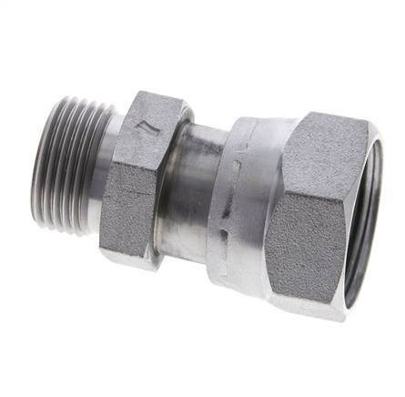 UN 1-7/16''-12 x UN 1-3/16''-12 M/F Verzinkter Stahl Reduzieradapter ORFS 400 Bar - Hydraulisch