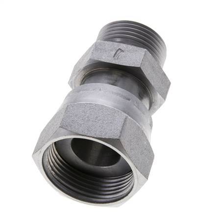 UN 1-7/16''-12 x UN 1-3/16''-12 M/F Verzinkter Stahl Reduzieradapter ORFS 400 Bar - Hydraulisch