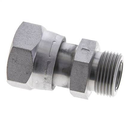 UN 1-7/16''-12 x UN 1-3/16''-12 M/F Verzinkter Stahl Reduzieradapter ORFS 400 Bar - Hydraulisch