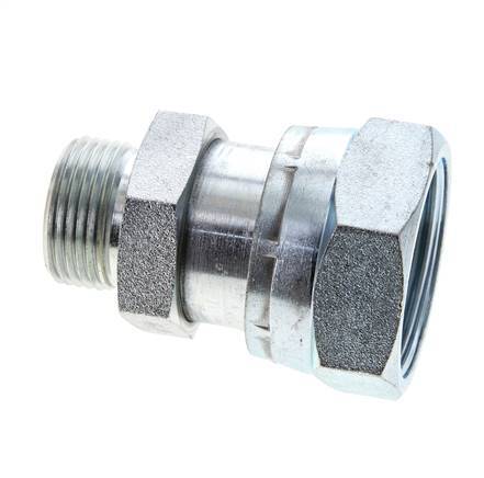 UN 1-11/16''-12 x UN 1-3/16''-12 M/F Verzinktes Stahl Reduzierstück ORFS 250 Bar - Hydraulisch