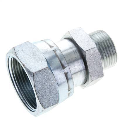 UN 1-11/16''-12 x UN 1-3/16''-12 M/F Verzinktes Stahl Reduzierstück ORFS 250 Bar - Hydraulisch