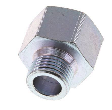 M18 x M22 M/F Zinc plated Steel Reducing Adapter 40 Bar - Hydraulic