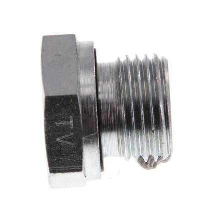 G 1/2'' x G 1/4'' M/F Zinc plated Steel Reducing Adapter 630 Bar - Hydraulic [2 Pieces]