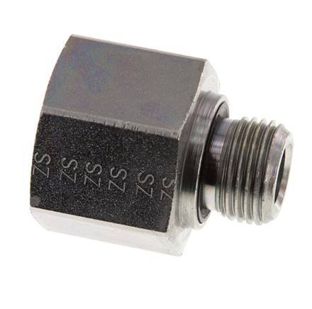 G 1/2'' x G 3/4'' M/F Zinc plated Steel Reducing Adapter 400 Bar - Hydraulic