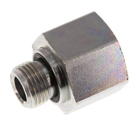 G 1/2'' x G 3/4'' M/F Zinc plated Steel Reducing Adapter 400 Bar - Hydraulic