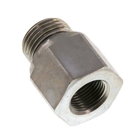 G 1/2'' x G 3/8'' M/F Zinc plated Steel Reducing Adapter 630 Bar - Hydraulic [2 Pieces]