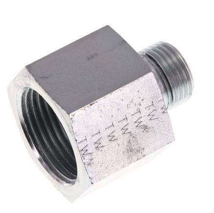 G 1/2'' x G 1'' M/F Verzinkter Stahl Reduzieradapter 400 Bar - Hydraulisch