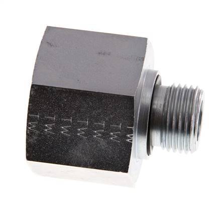 G 1/2'' x G 1'' M/F Verzinkter Stahl Reduzieradapter 400 Bar - Hydraulisch