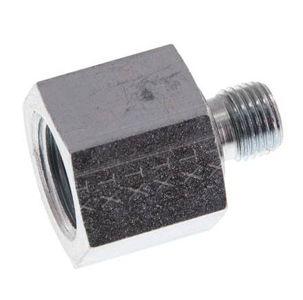 G 1/4'' x G 1/2'' M/F Verzinkter Stahl Reduzieradapter 630 bar - Hydraulik [2 Stück]