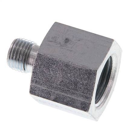 G 1/4'' x G 1/2'' M/F Verzinkter Stahl Reduzieradapter 630 bar - Hydraulik [2 Stück]