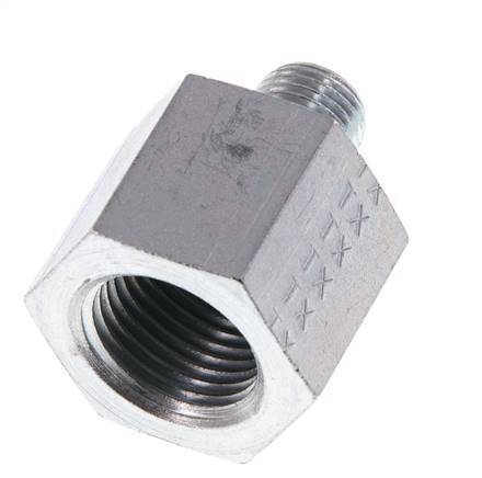 G 1/4'' x G 1/2'' M/F Verzinkter Stahl Reduzieradapter 630 bar - Hydraulik [2 Stück]
