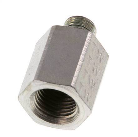 G 1/8'' x G 1/4'' M/F Zinc plated Steel Reducing Adapter 630 Bar - Hydraulic [2 Pieces]