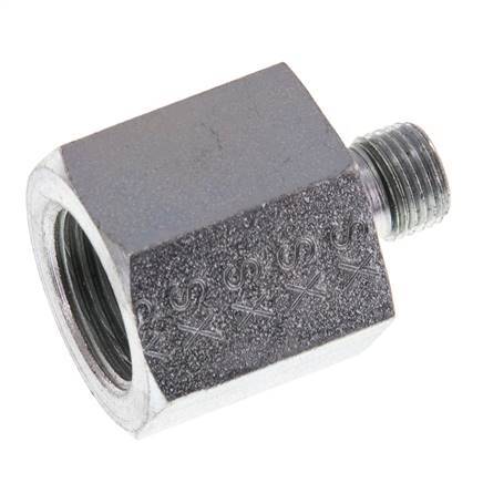 G 1/8'' x G 3/8'' M/F Verzinkter Stahl Reduzieradapter 630 bar - hydraulisch