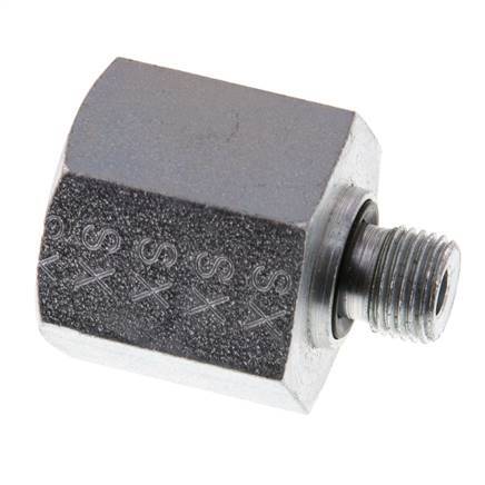 G 1/8'' x G 3/8'' M/F Verzinkter Stahl Reduzieradapter 630 bar - hydraulisch