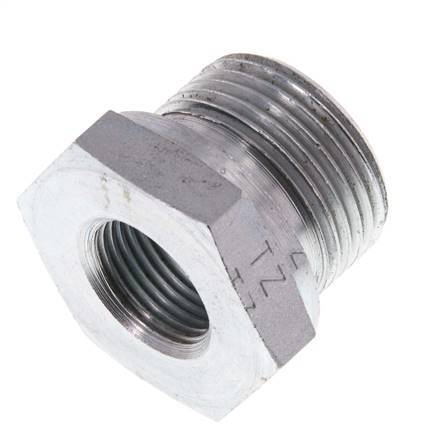G 3/4'' x G 3/8'' M/F Verzinkter Stahl Reduzierstück 400 Bar - Hydraulik [2 Stück]