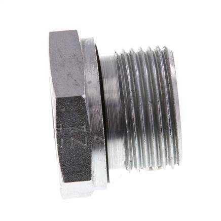 G 3/4'' x G 3/8'' M/F Verzinkter Stahl Reduzierstück 400 Bar - Hydraulik [2 Stück]