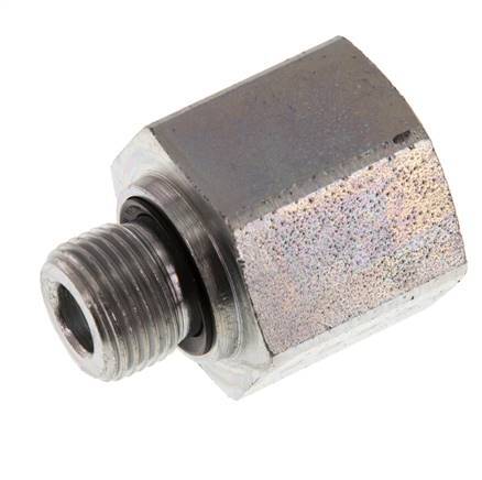G 3/8'' x G 1/2'' M/F Verzinkter Stahl Reduzieradapter 630 bar - Hydraulik [2 Stück]