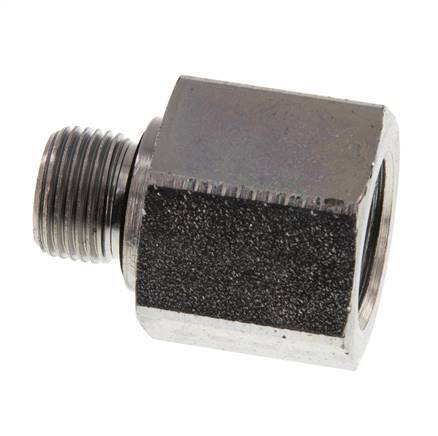 G 3/8'' x G 1/2'' M/F Verzinkter Stahl Reduzieradapter 630 bar - Hydraulik [2 Stück]