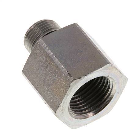 G 3/8'' x G 1/2'' M/F Verzinkter Stahl Reduzieradapter 630 bar - Hydraulik [2 Stück]