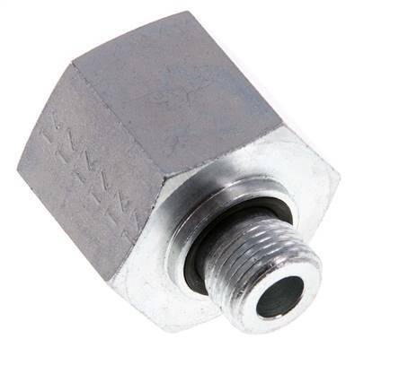 G 3/8'' x G 3/4'' M/F Zinc plated Steel Reducing Adapter 400 Bar - Hydraulic