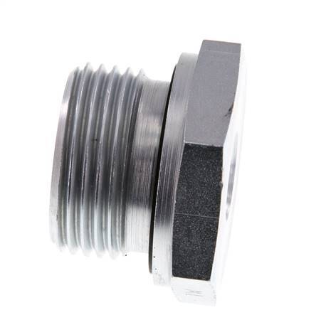 G 1'' x G 1/4'' M/F Verzinkter Stahl Reduzieradapter 400 Bar - Hydraulisch