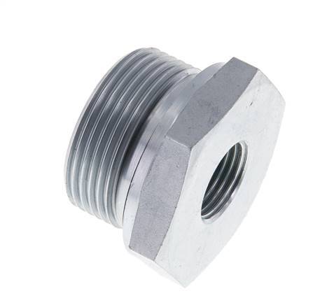 G 1 1/4'' x G 1/2'' M/F Verzinkter Stahl Reduzieradapter 400 Bar - Hydraulisch