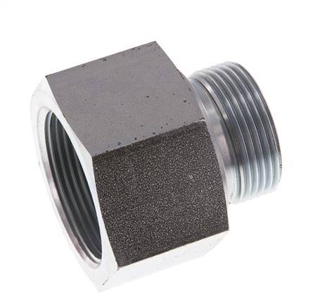 G 1 1/4'' x G 1 1/2'' M/F Verzinkter Stahl Reduzieradapter 315 bar - hydraulisch