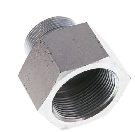 G 1 1/4'' x G 1 1/2'' M/F Verzinkter Stahl Reduzieradapter 315 bar - hydraulisch