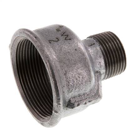 R 1'' x Rp 2'' M/F Zinc plated Cast iron Reducing Adapter 25 Bar