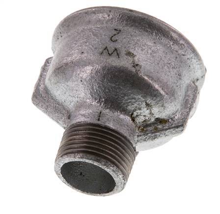 R 1'' x Rp 2'' M/F Zinc plated Cast iron Reducing Adapter 25 Bar