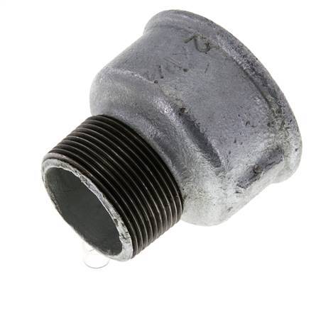 R 1 1/2'' x Rp 2'' M/F Zinc plated Cast iron Reducing Adapter 25 Bar