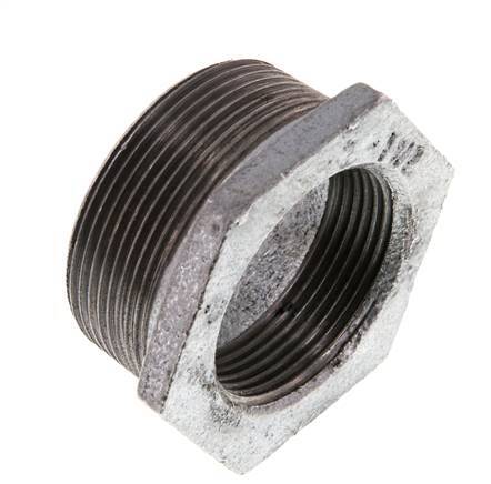 R 2'' x Rp 1 1/2'' M/F Verzinktes Gusseisen Reduzierring 25 Bar