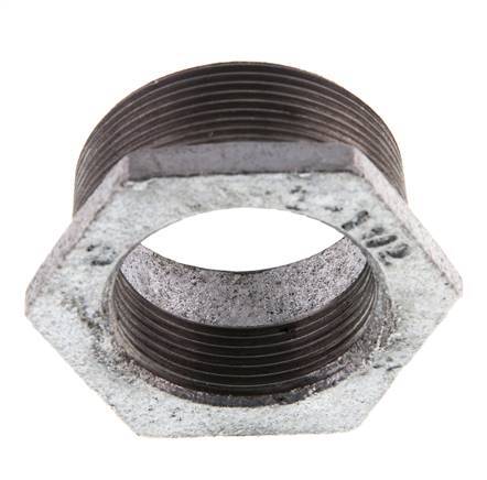 R 2'' x Rp 1 1/2'' M/F Verzinktes Gusseisen Reduzierring 25 Bar