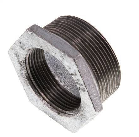 R 2'' x Rp 1 1/2'' M/F Verzinktes Gusseisen Reduzierring 25 Bar